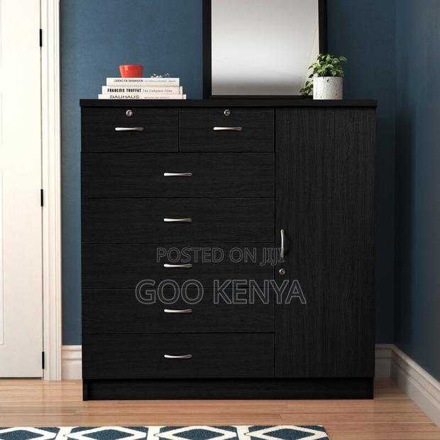 Drawer Chest; Multi-Storage Wood Drawer Chest With Cabinet for Clothes