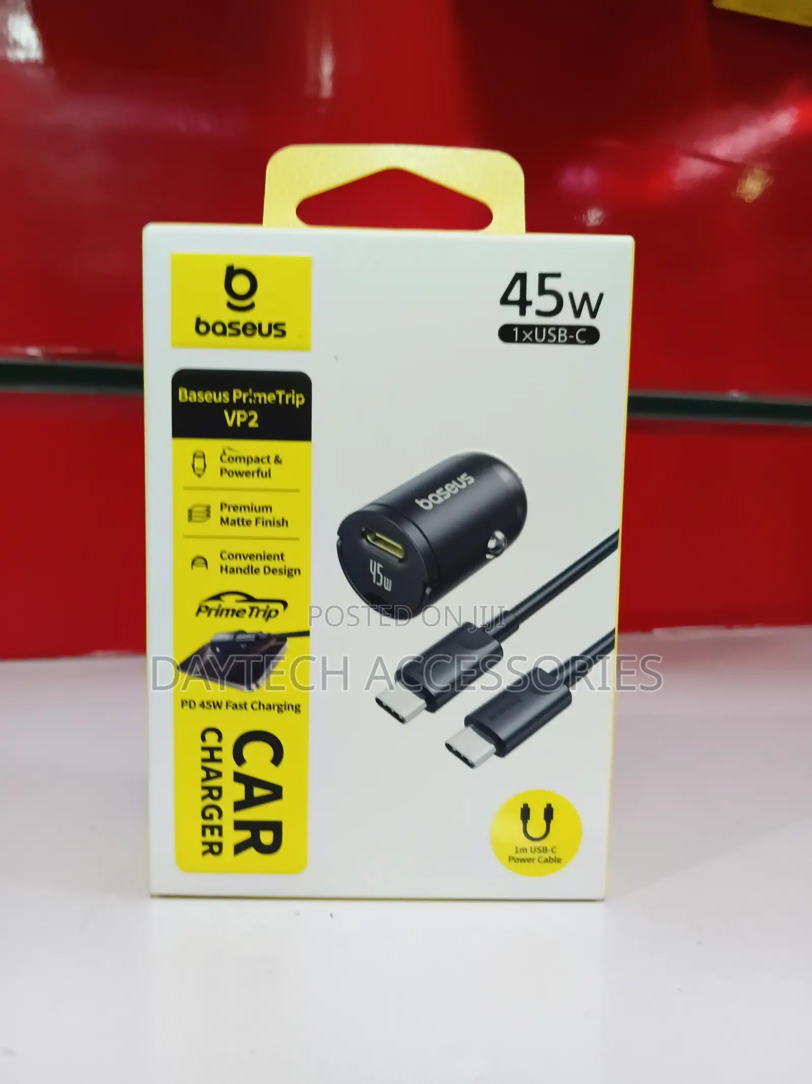 Baseus Primetrip Vp2 Car Charger 45w With C-C Cable.