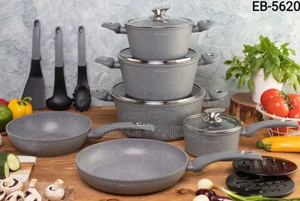 *Edenburg 15pc Cookware Set(Grey )*
