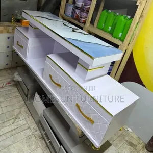 Tv Stand New Model With Marble Effect on Top 5 Ft
