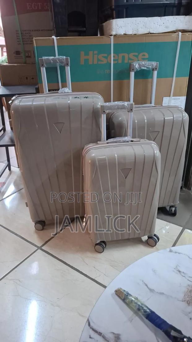 Brown Unbreakable Pp 3-in-1 Suitcase Set - Pt
