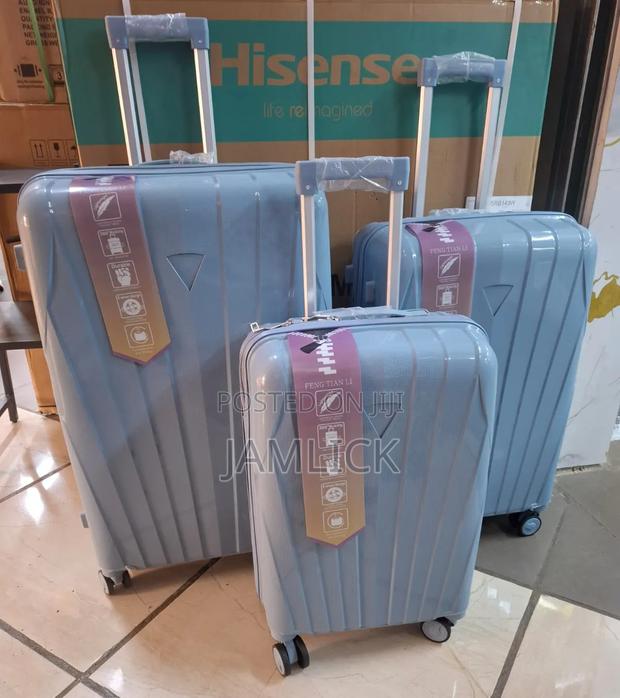 Light Blue Unbreakable Pp 3-in-1 Suitcase Set - Pt - main view