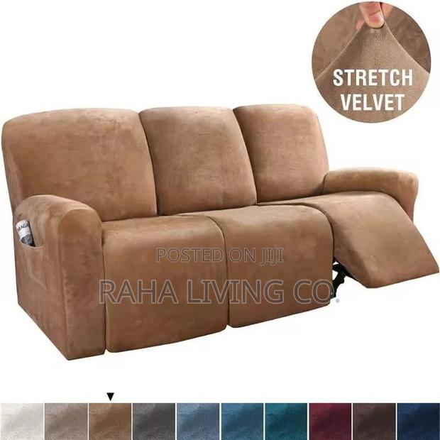 High Density Velvet Recliner Sofa Covers | 3 Colours - thumbnail 4