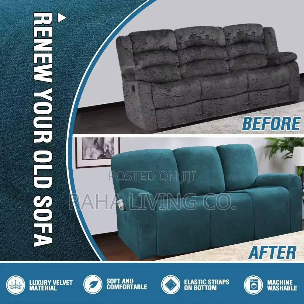 High Density Velvet Recliner Sofa Covers | 3 Colours
