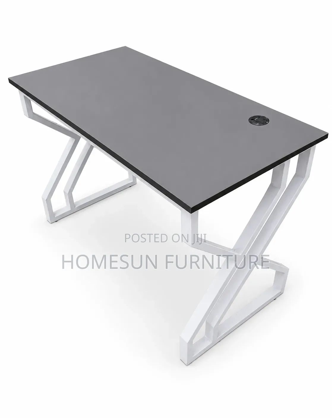 Modern Executive Office Workstation Desk – White Steel Frame