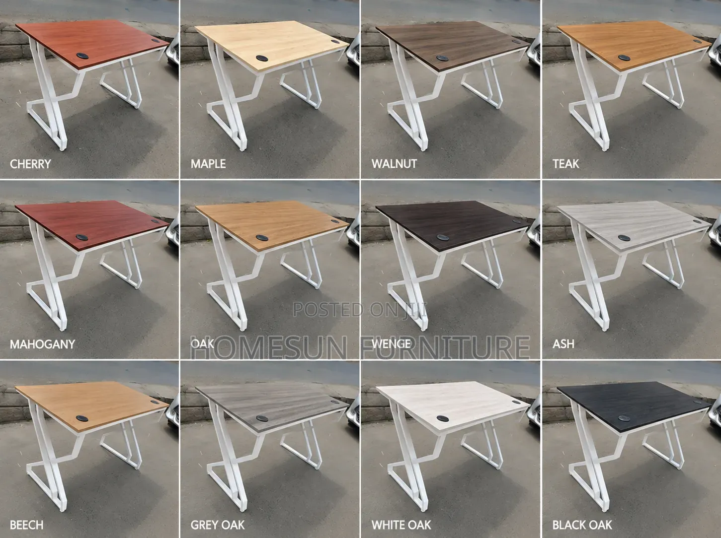 Modern Executive Office Workstation Desk – White Steel Frame