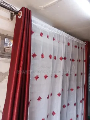 Maroon Plain Curtain Is Per Meter and Also Matching Sheers