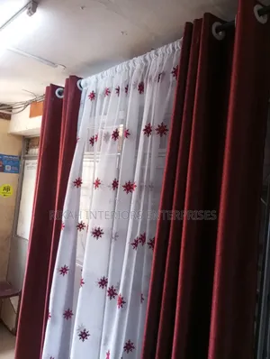 Maroon Plain Curtain Is Per Meter and Also Matching Sheers
