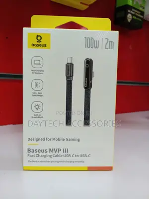 Baseus MVP 3 Fast Charging Usb-C Cable 100w With Bent Port 2m
