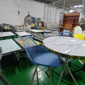 Dining Chair: Sky Blue Plastic Dining Chair With Breathable Back