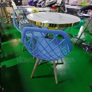 Dining Chair: Sky Blue Plastic Dining Chair With Breathable Back