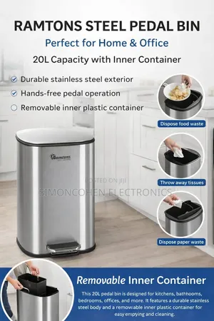 Ramtons 20l Stainless Steel Dustbin