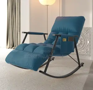 Rocking Chair: Light Green Padded Rocking Chair With Arms