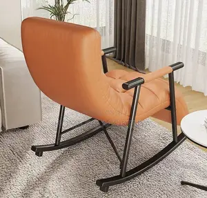 Rocking Chair: Light Green Padded Rocking Chair With Arms