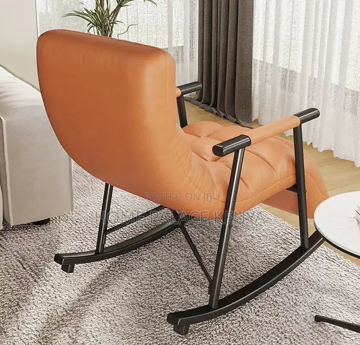 Rocking Chair: Light Green Padded Rocking Chair With Arms