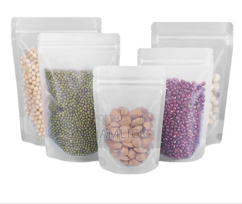 50 Pcs Clear Matte Finish Stand-up Ziplock Pouches – Gl