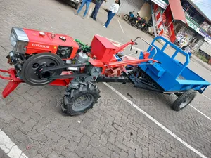 Walking Tractor With Trailer and Seed Planter