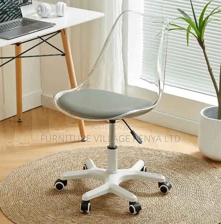 Ergonomic Transparent Swivel Office Chair