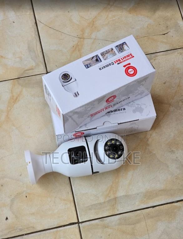 Double Lens PTZ Bulb Wifi Camera Dual Lens Bulb CCTV Camera 360° PTZ