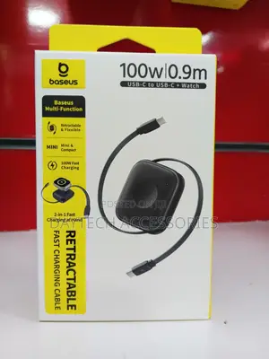 Baseus Retractable Usb C Cable for Apple Watch 100w Fast Charging.
