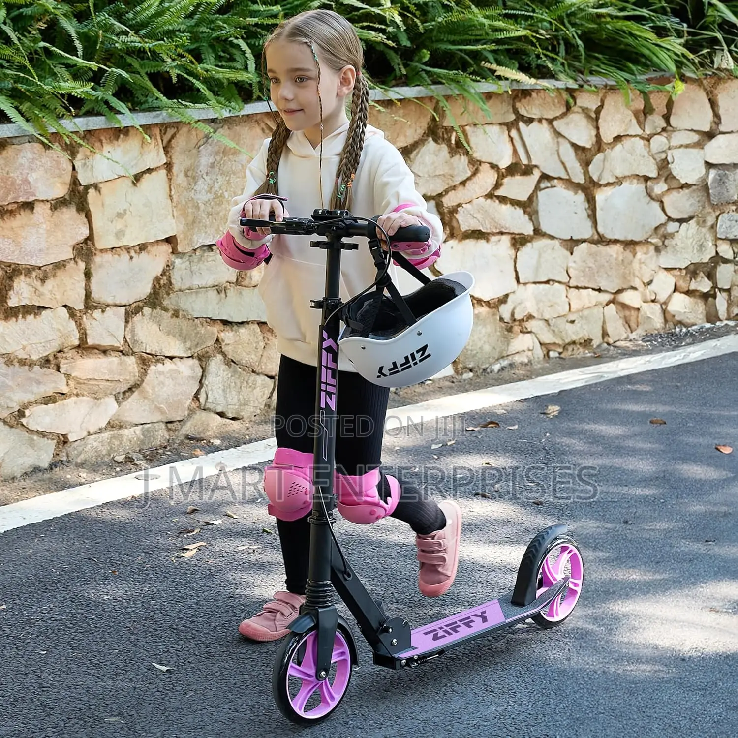 Scooter for Kids With Hand Brake, Foldable Kick Scooter for Ages 6-18