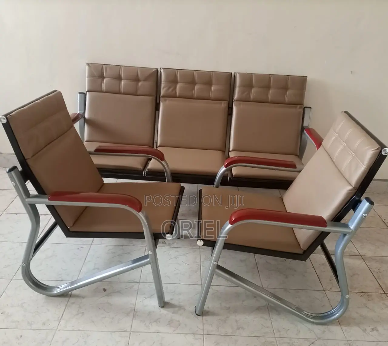 Office Bench : 5-Seater Office Lounge Waiting Bench