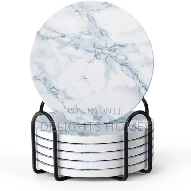 6 PCS Marble Style Ceramic Coasters _Elk - thumbnail 2