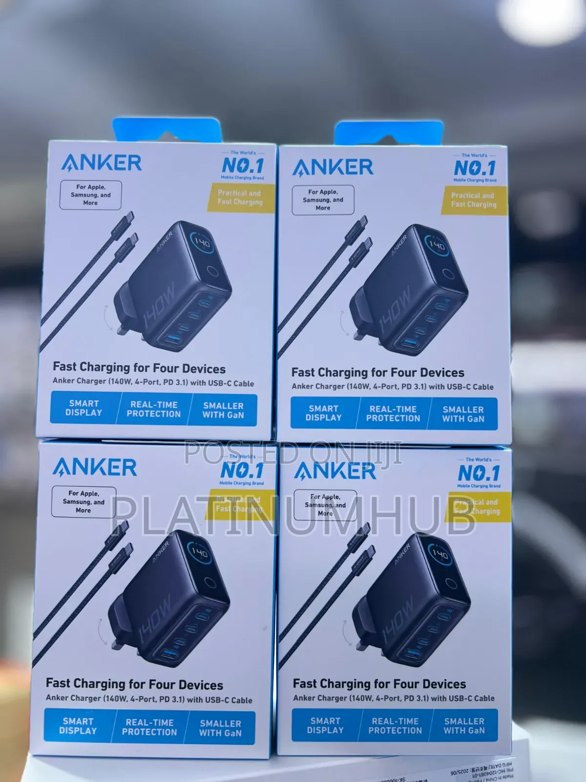 Anker Charger 140watts (4ports) Fast Charger