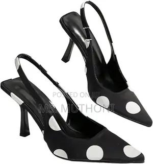 Classy Polka Dot Slingback Kitten Heels Size 37-42