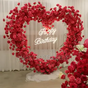 7ft Metal Double Heart Arch Stand for Proposal Heart Balloon Arch