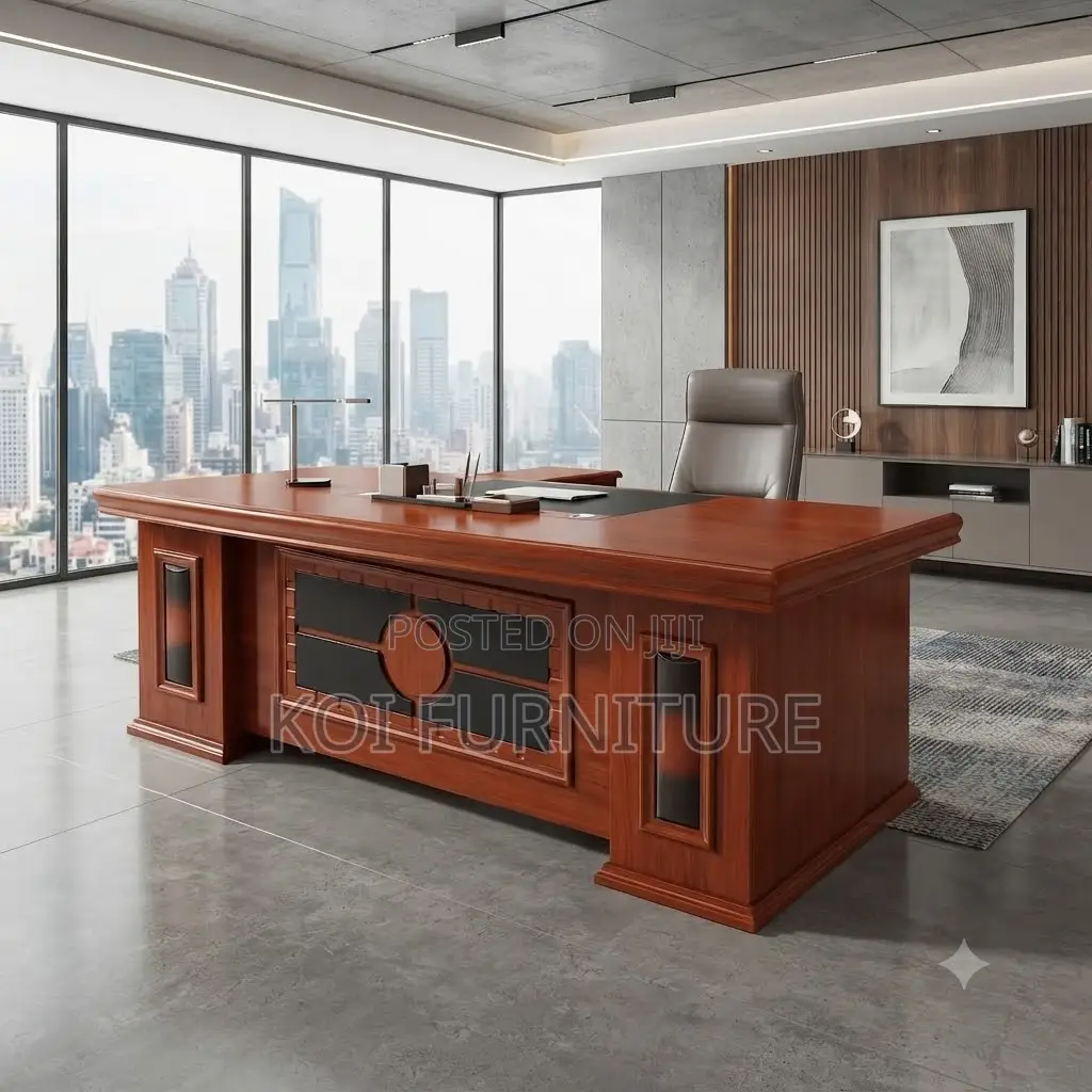 Office Desk; 2 Meters Executive Mahogany Commanding Desk