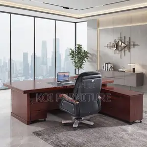 Office Desk; 2 Meters Executive Mahogany Commanding Desk