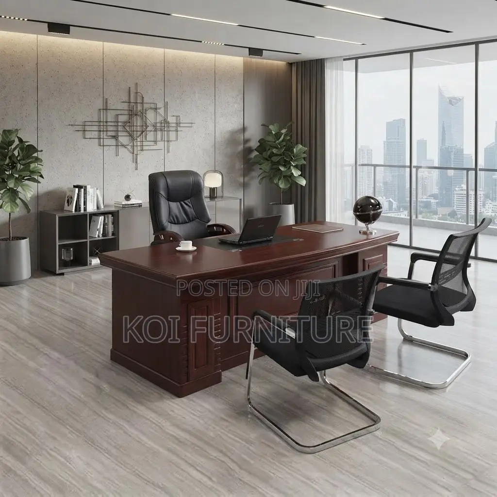 Office Desk; 2 Meters Executive Mahogany Commanding Desk