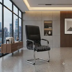 Office Chairs; Leather Office Visotors Chair With Sledding Legs