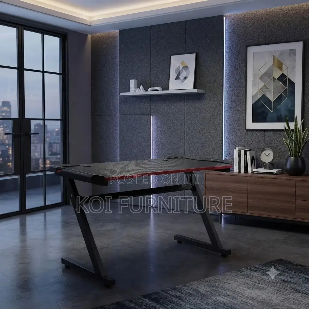 Office Desk; Home Office Computer Gaming Desk With Led Lightings