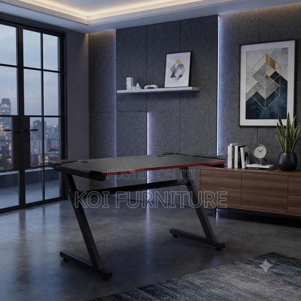 Office Desk; Home Office Computer Gaming Desk With Led Lightings
