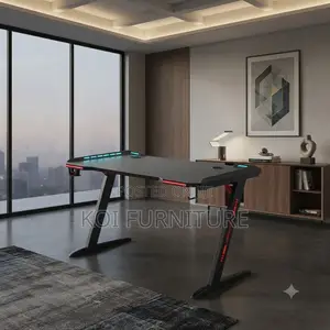 Office Desk; Home Office Computer Gaming Desk With Led Lightings