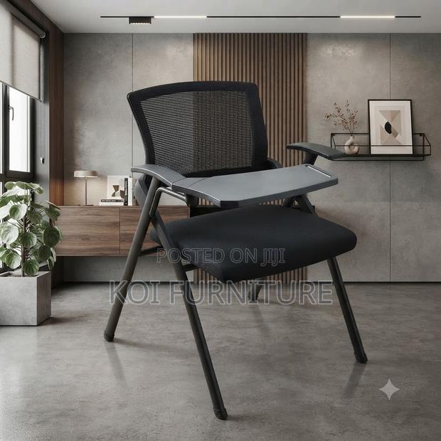 Office Chairs; Mid Backrest Plastic Chair With Pad Armrest - thumbnail 2