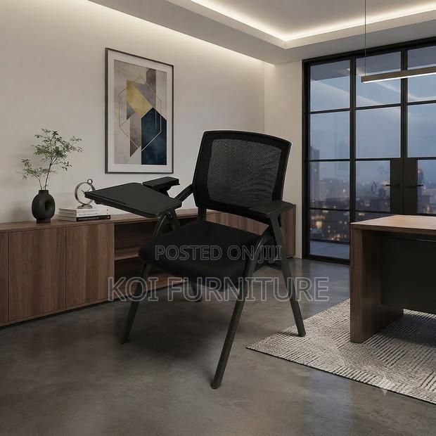 Office Chairs; Mid Backrest Plastic Chair With Pad Armrest - thumbnail 4