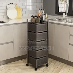 Square Fruit Rack With Wheels* 5 Tier/Layer