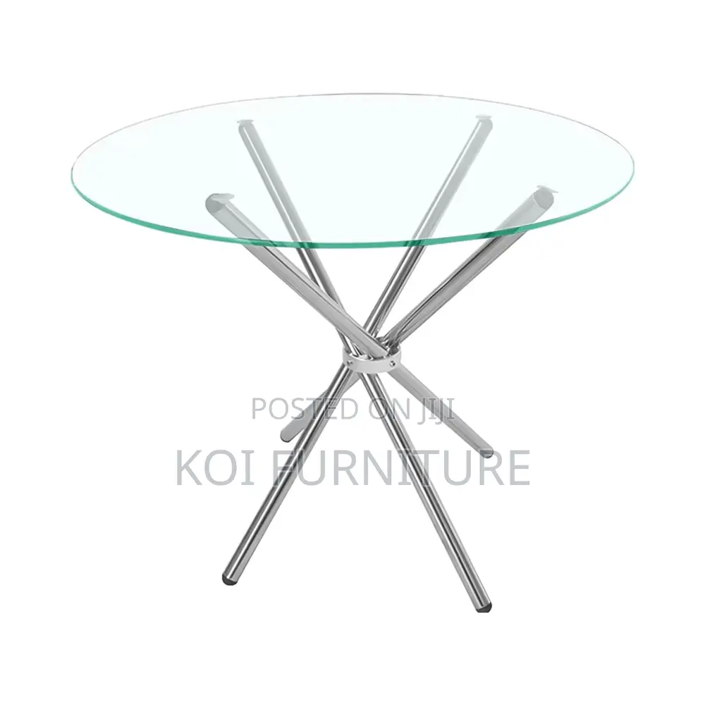 Home Tables; Round Glass Top Coffee Dining Table