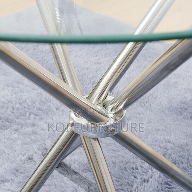 Home Tables; Round Glass Top Coffee Dining Table - thumbnail 5