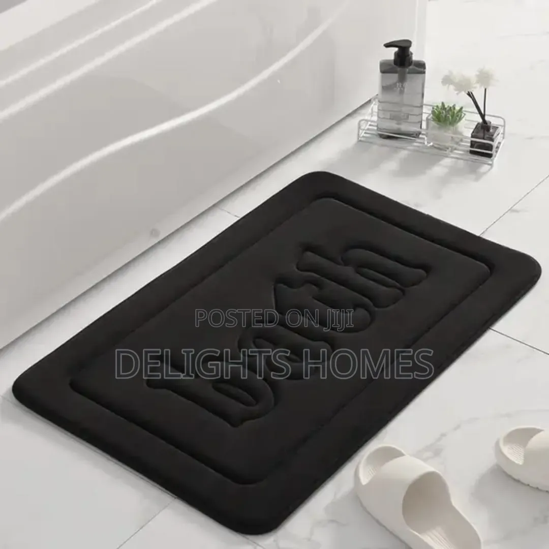 Embossed Letter Bath Thickened Polyester Floor Mat_tr