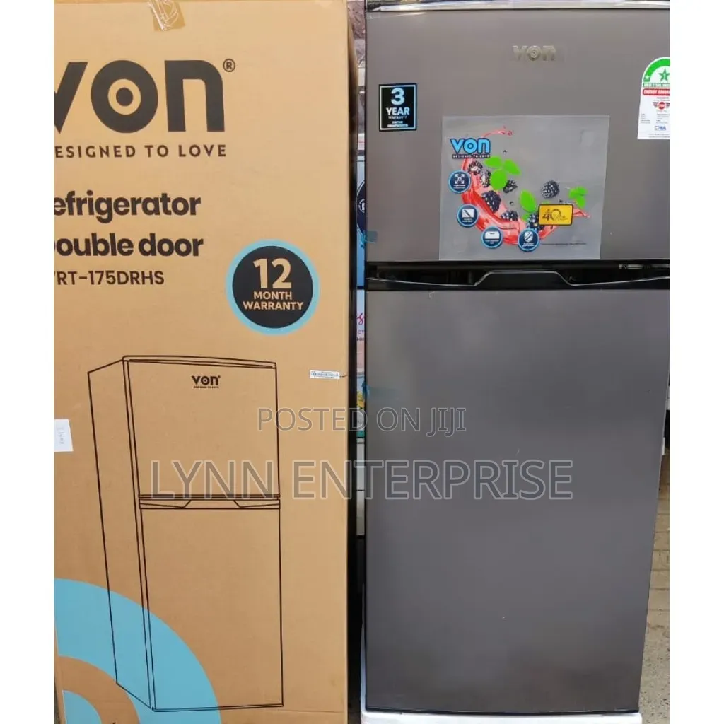 *Von Double Door Fridge 175litres Direct Cool