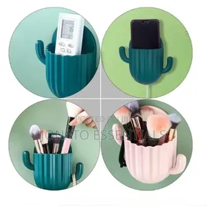 Wall Mounted Toothbrush Holder Makeup Organizer (No Drilling)