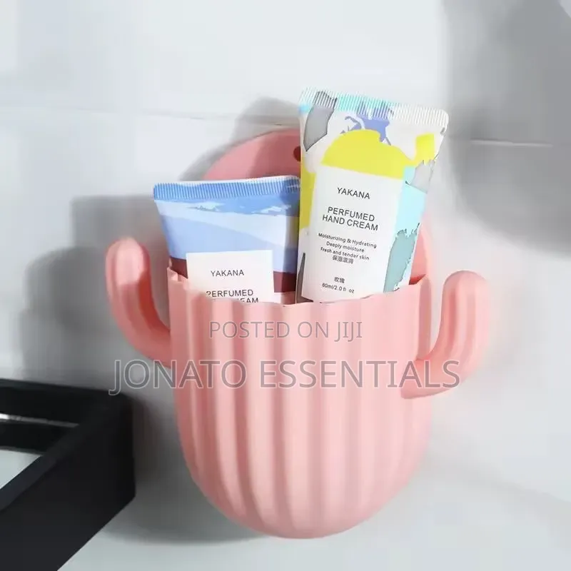 Wall Mounted Toothbrush Holder Makeup Organizer (No Drilling)