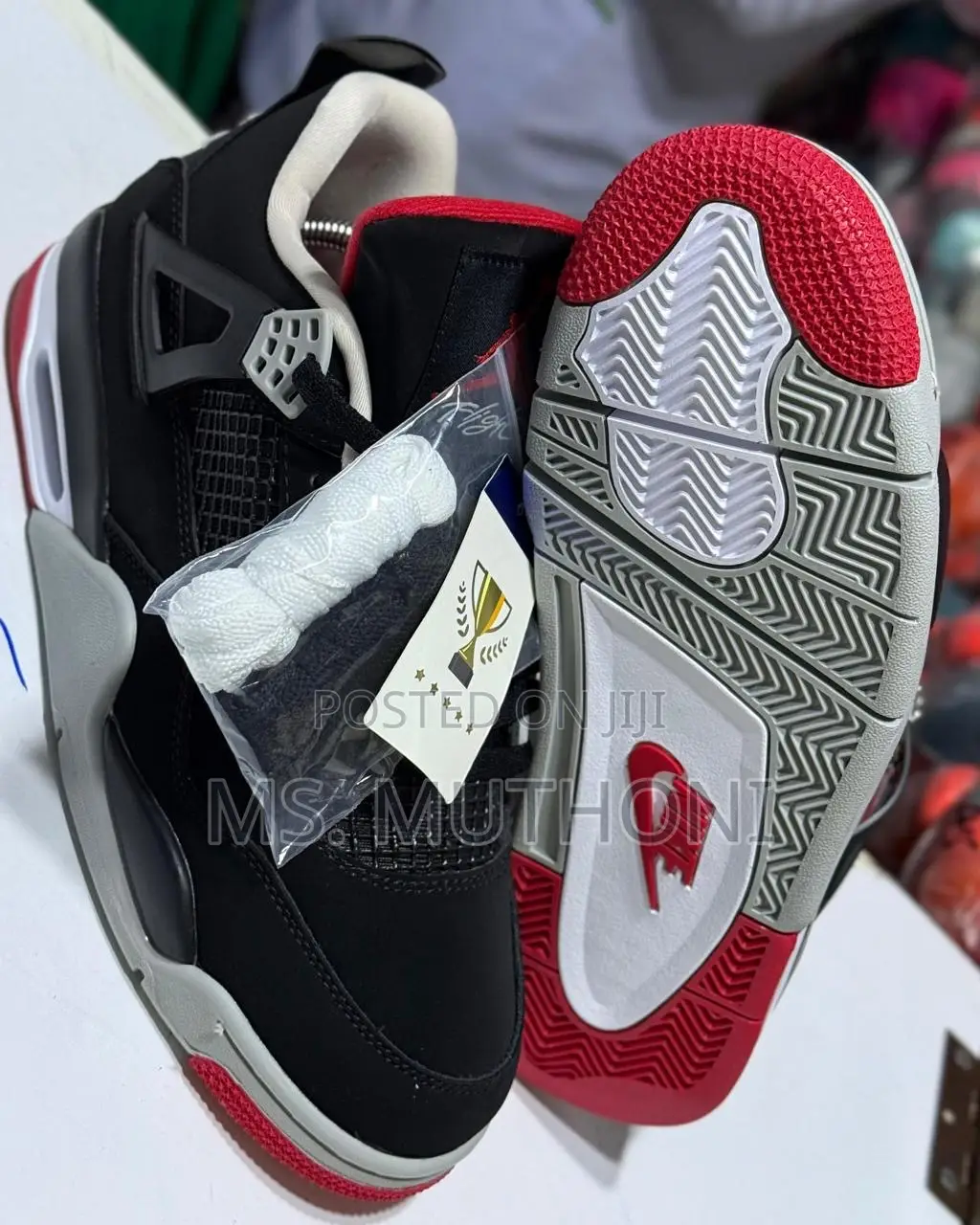 Nike Air Jordan 4 Retro 'Bred Reimagined' Size 38-45