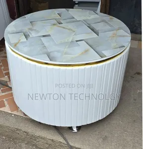 White Executive Modern Round Coffee Table