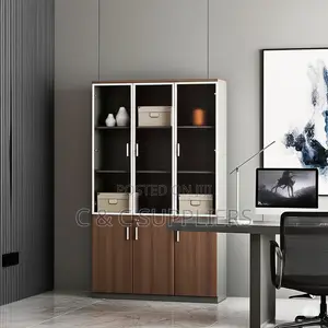 3-Door's Brown Wood Storage Cabinet