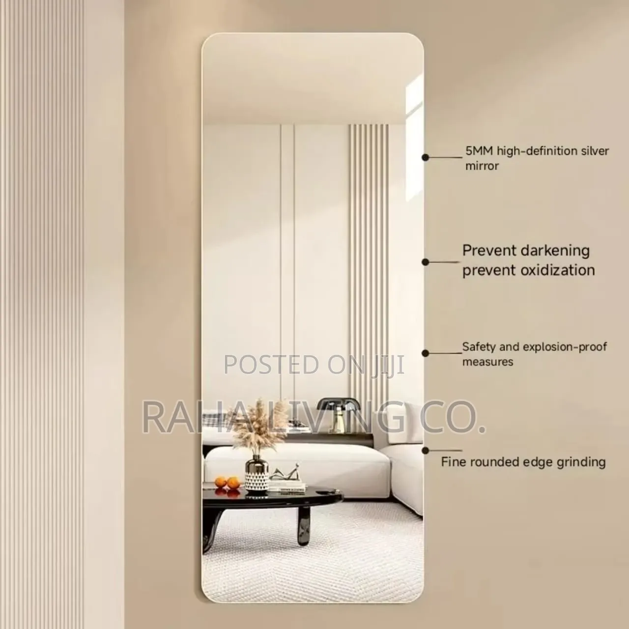 Unbreakable Acrylic Self Adhesive Rectangle Mirror | 120x40cm